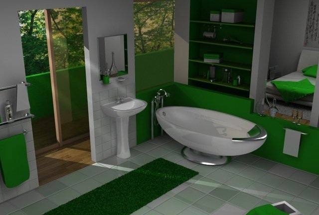 ванна зеленая